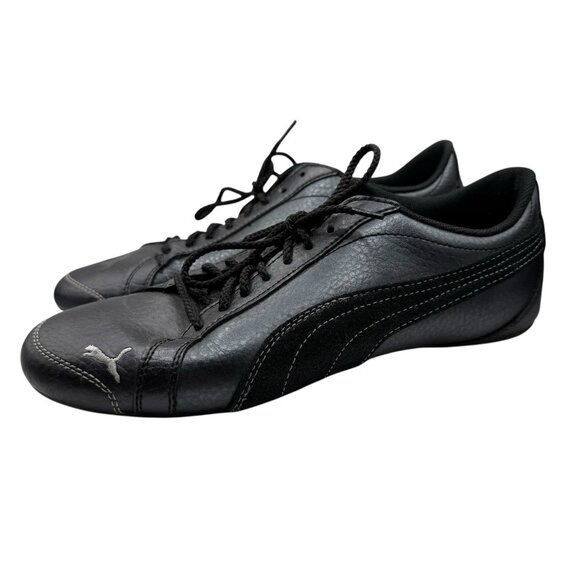 Y2K Puma Speedcat Shoes Women’s 7.5 Black Metallic Sparkly Leather Monochrome - Picture 1 of 13